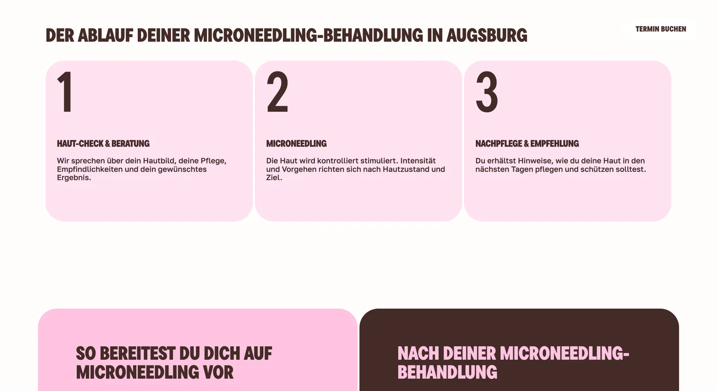 Three-step microneedling process layout
